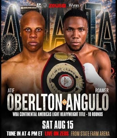 Atif Oberlton and Roamer Angulo promote their light heavyweight title fight at State Farm Arena